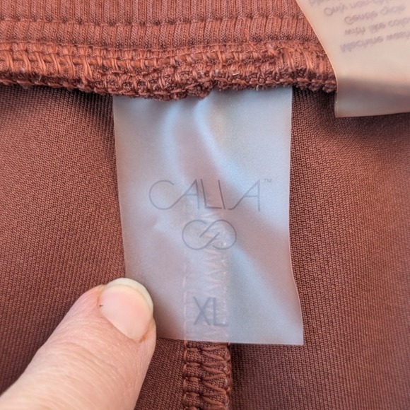 CALIA Women's XL Maroon Pleated Cropped Jogger Pants Athleisure sweatpants - Picture 3 of 8